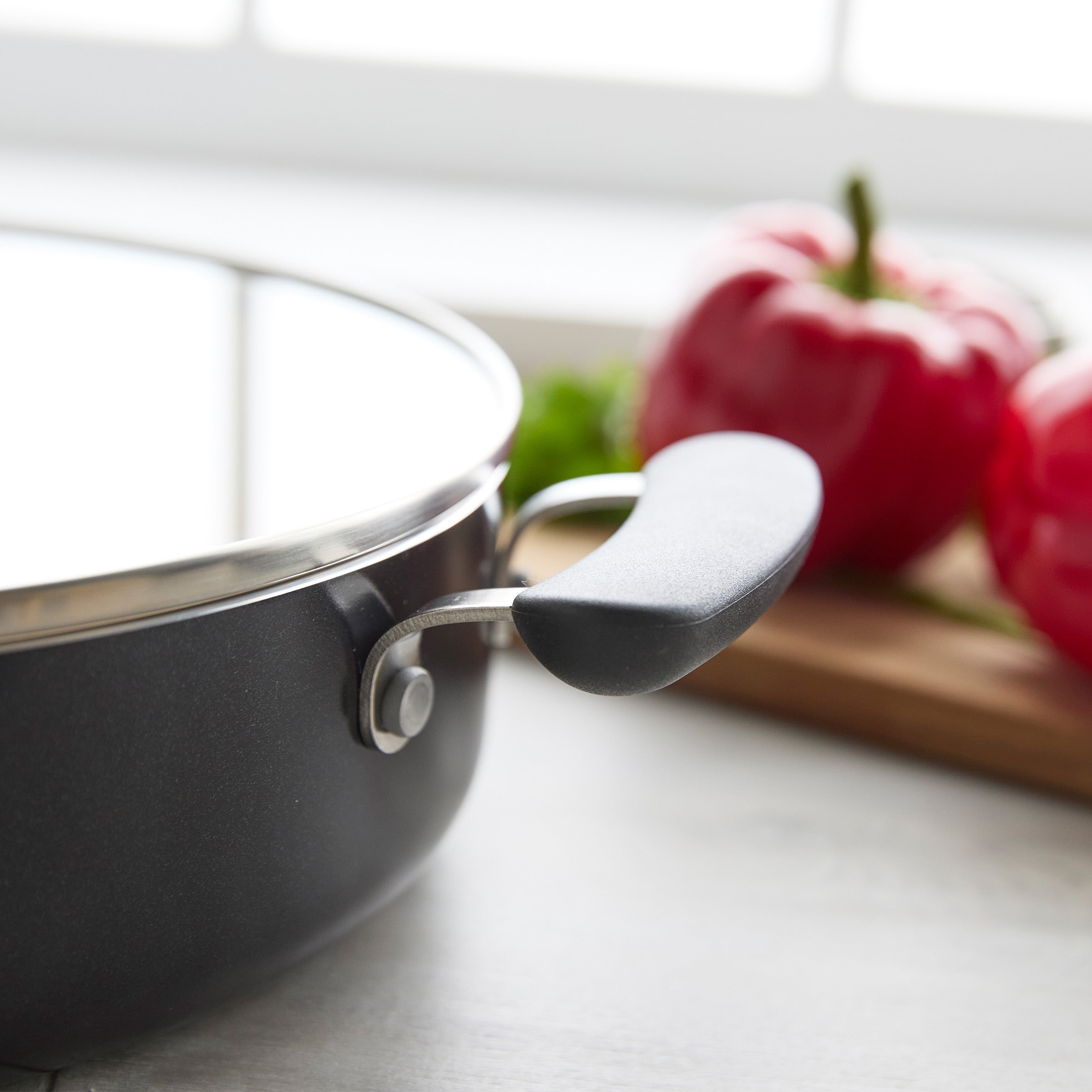 Rio Advanced Ceramic Nonstick 5-Quart Sauté Pan with Lid | Black - Image 5