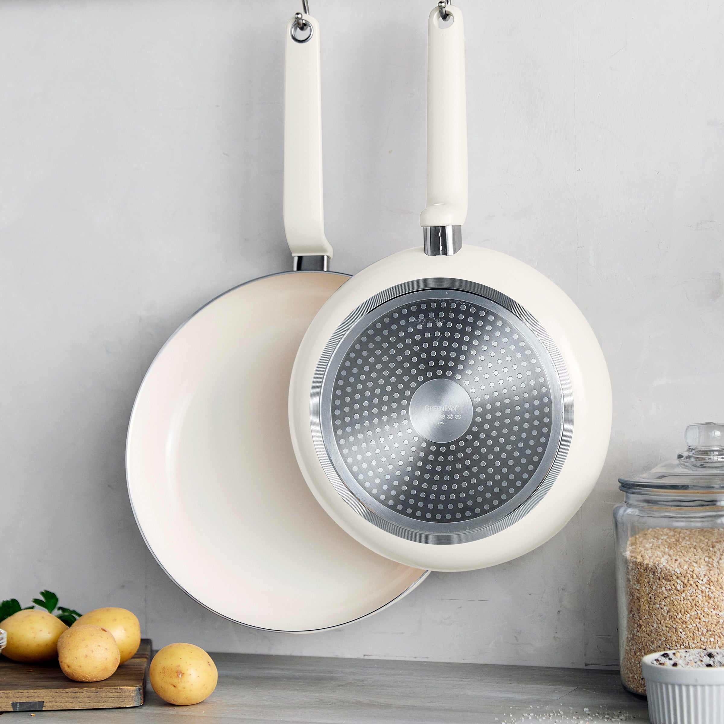 Rio Advanced Ceramic Nonstick 10 & 12 Frypan Set | Cream - Image 2
