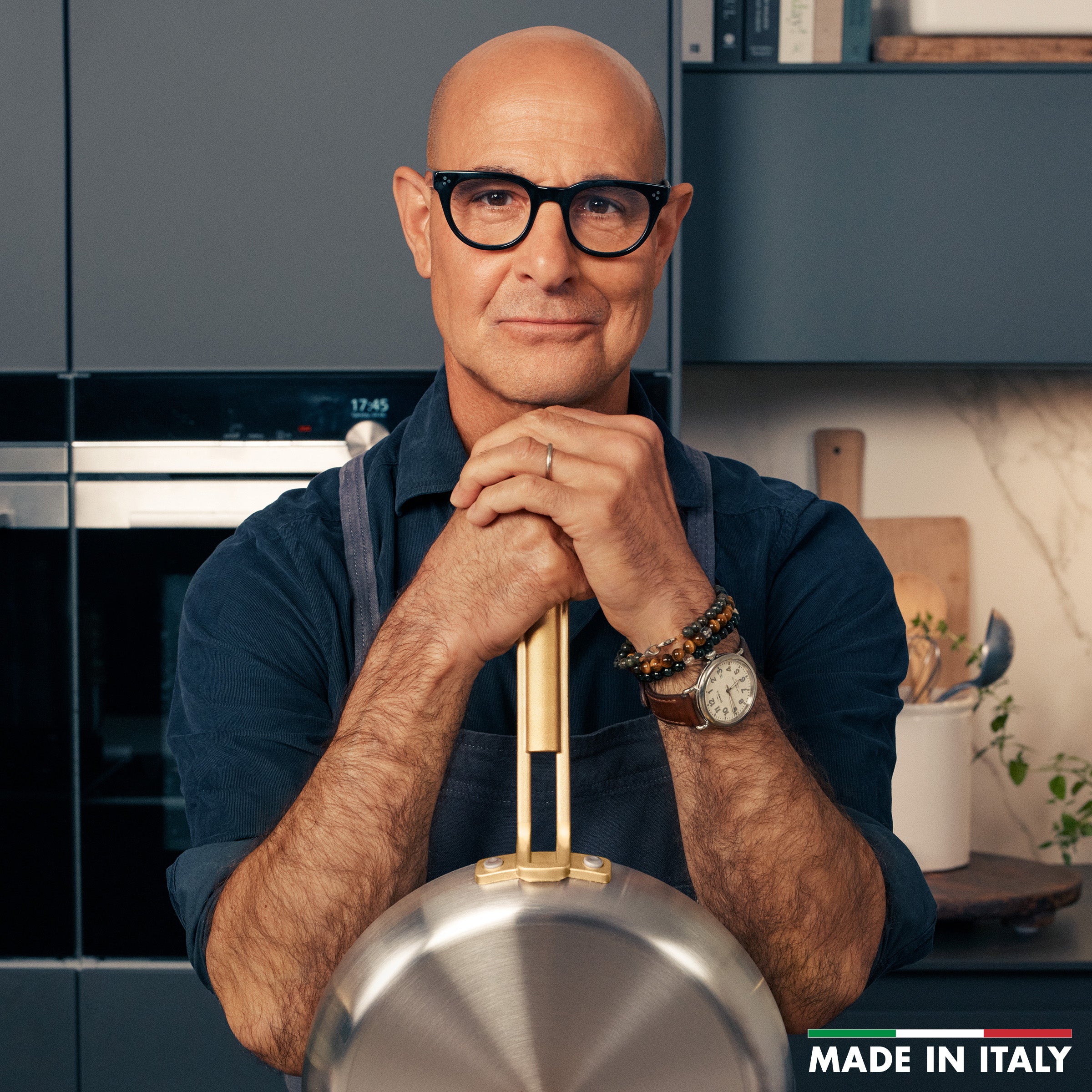 Stanley Tucci™ Stainless Steel Ceramic Nonstick 2-Quart Saucepan with Lid | Champagne Handles - Image 9
