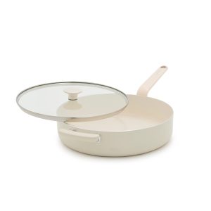 Rio Advanced Ceramic Nonstick 5-Quart Sauté Pan with Lid | Cream
