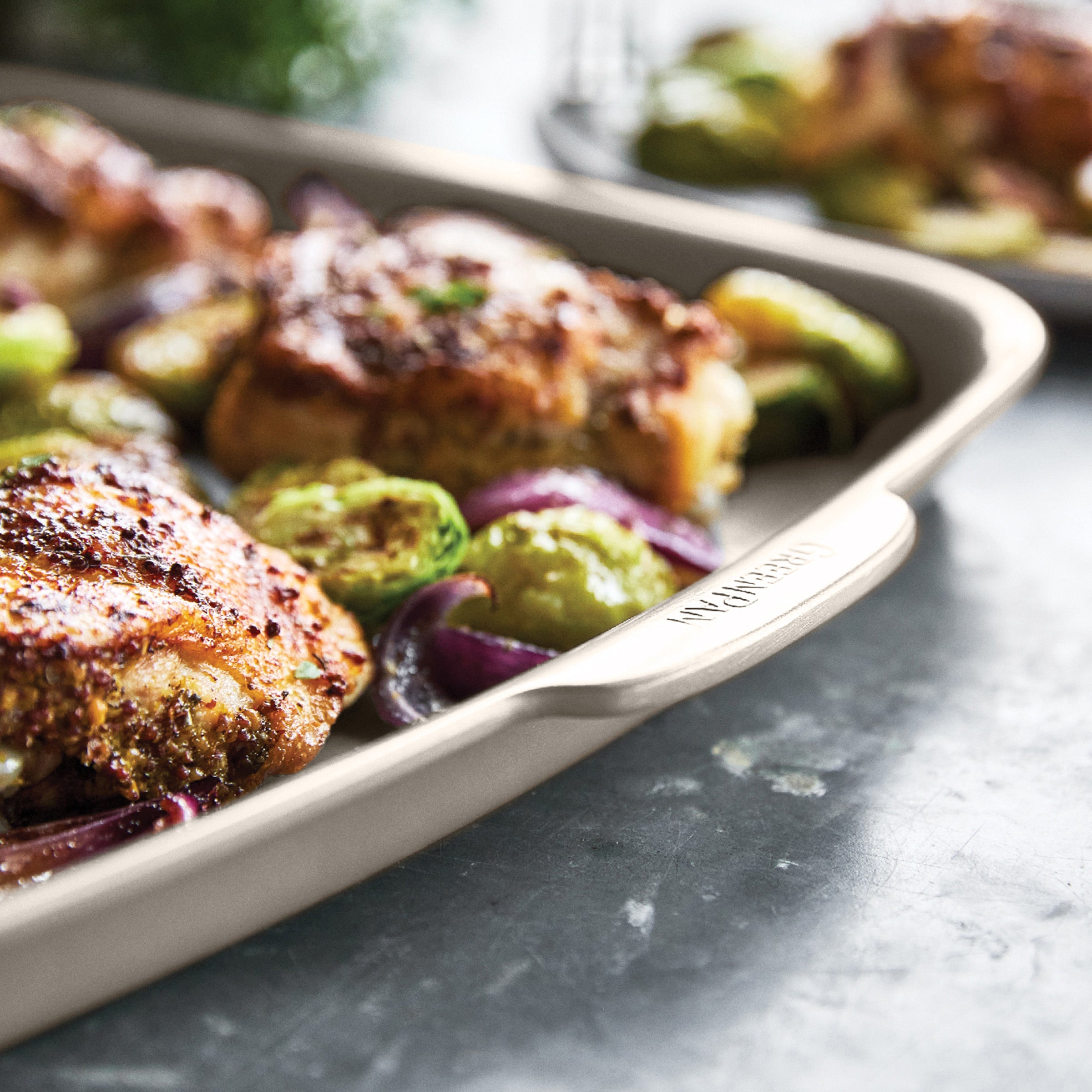 Premiere Ovenware Ceramic Nonstick 2-Piece Sheet Pan Set | Taupe - Image 8