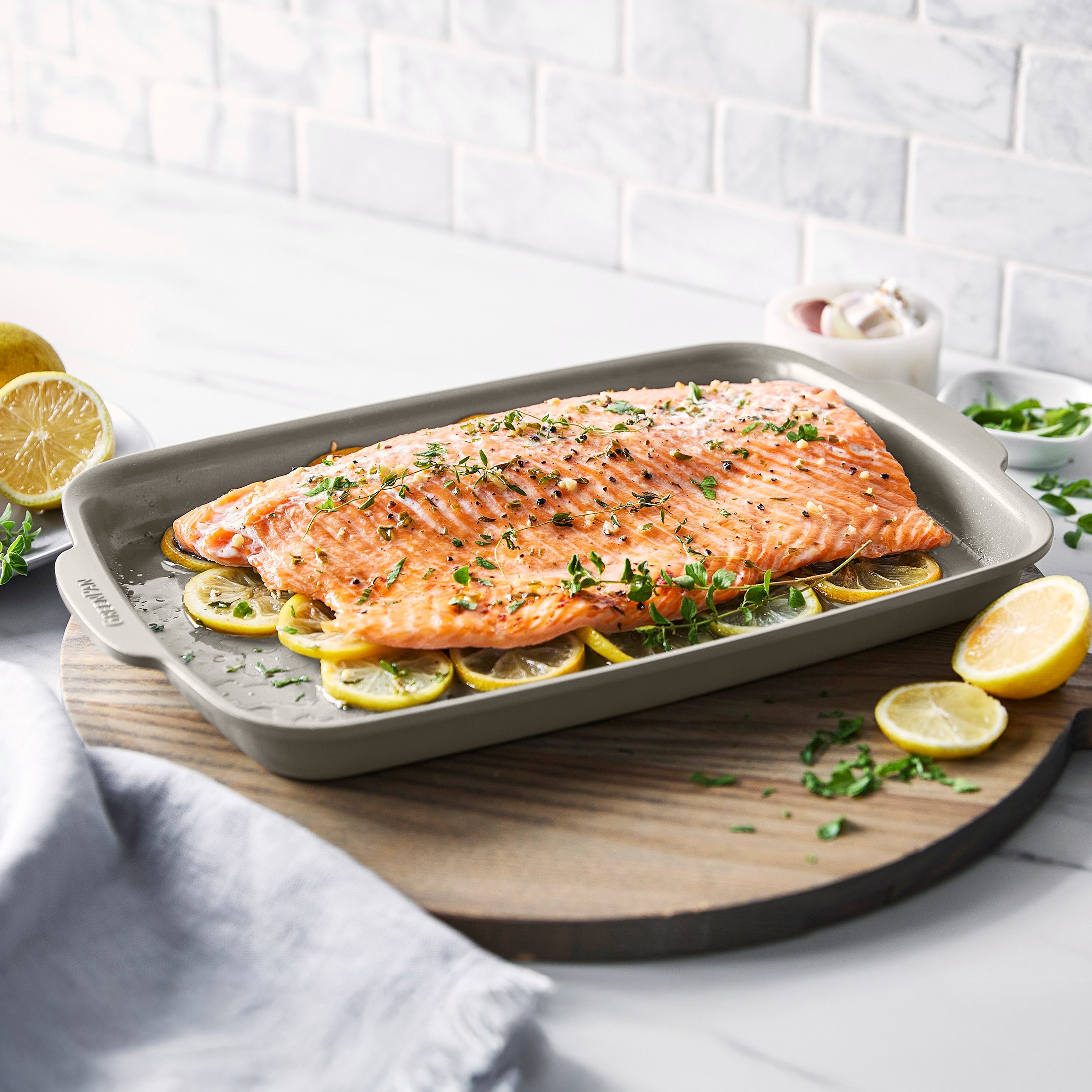 Premiere Ovenware Ceramic Nonstick 2-Piece Sheet Pan Set | Taupe - Image 5