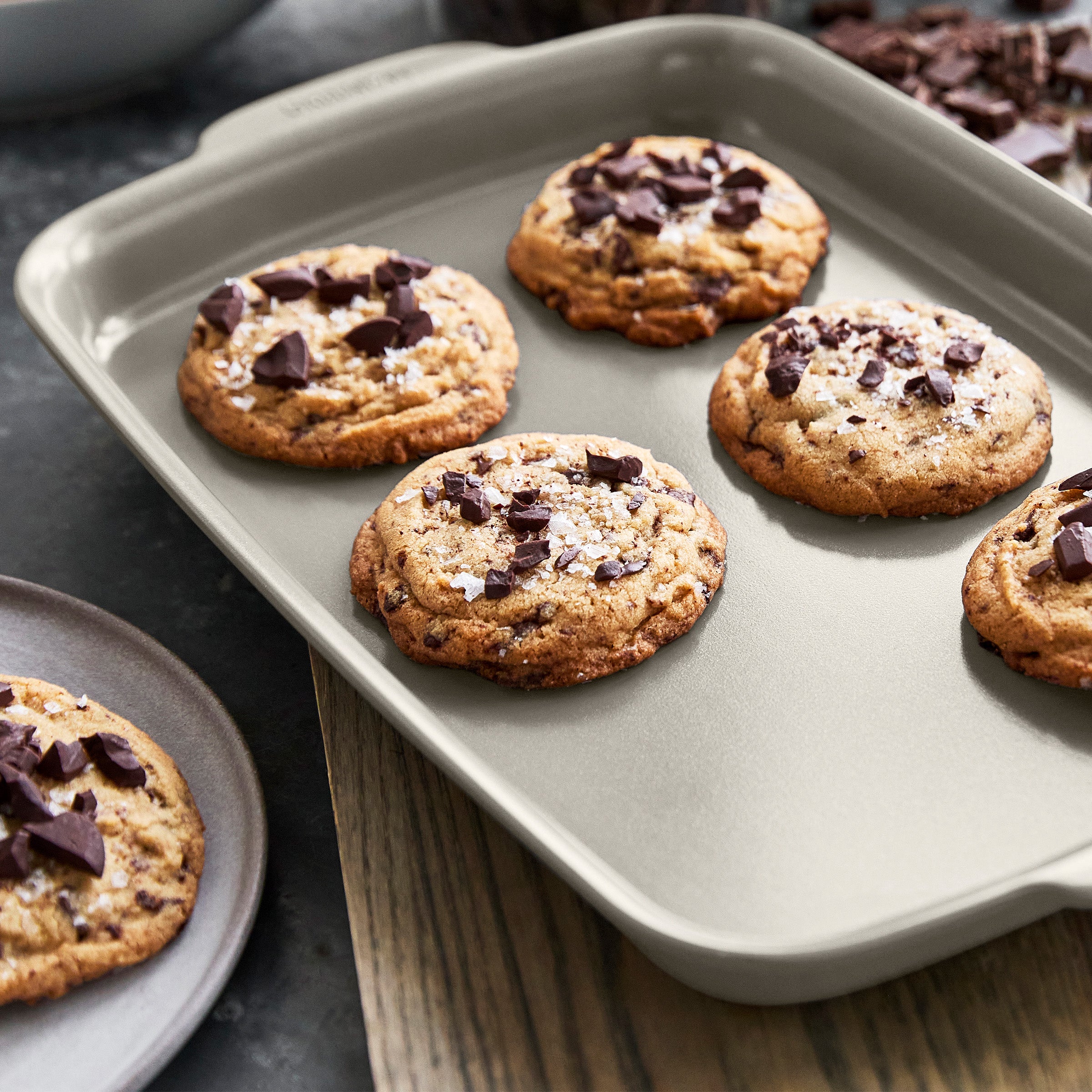 Premiere Ovenware Ceramic Nonstick 2-Piece Sheet Pan Set | Taupe - Image 6