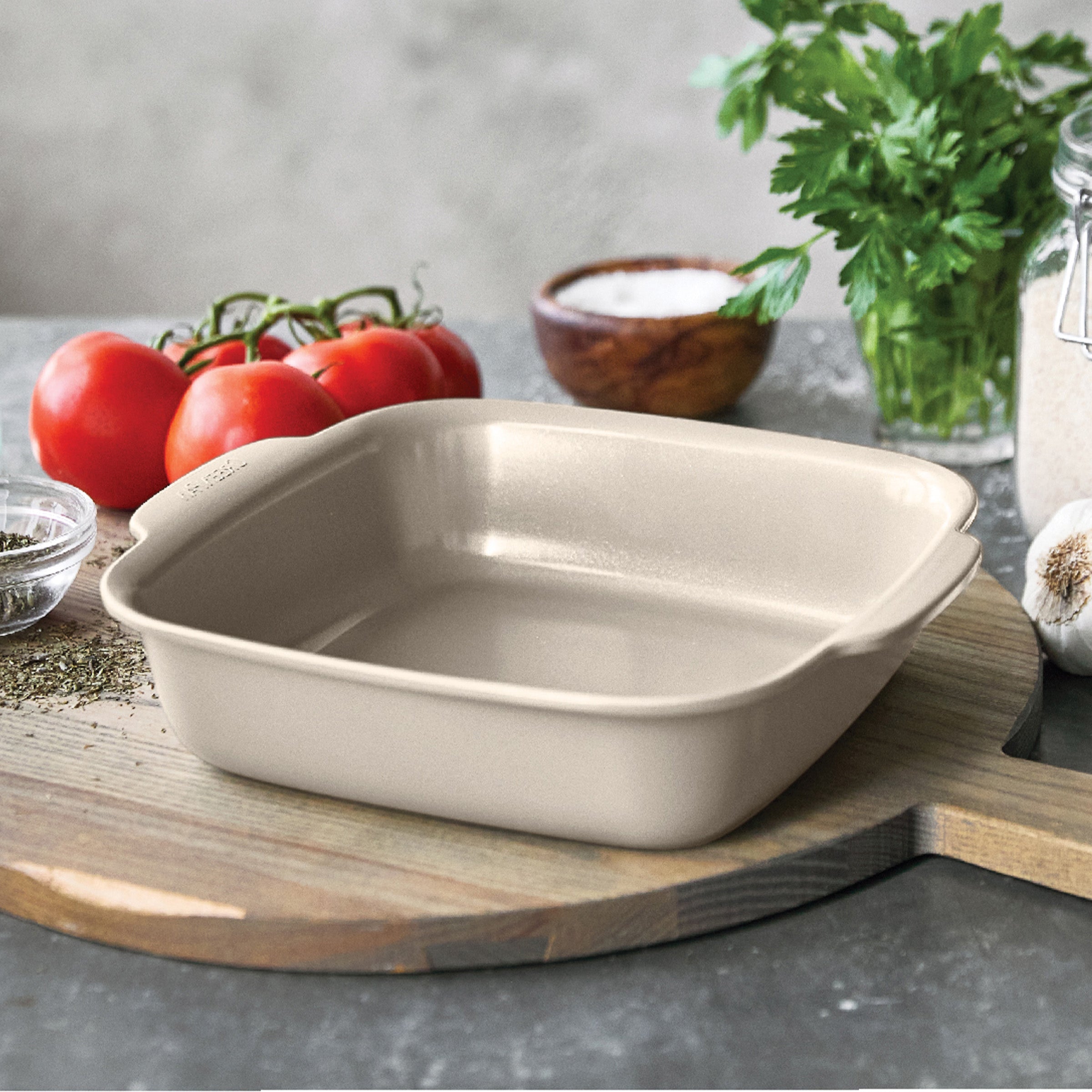 Premiere Ovenware Ceramic Nonstick 8 x 8 Square Baker | Taupe - Image 2