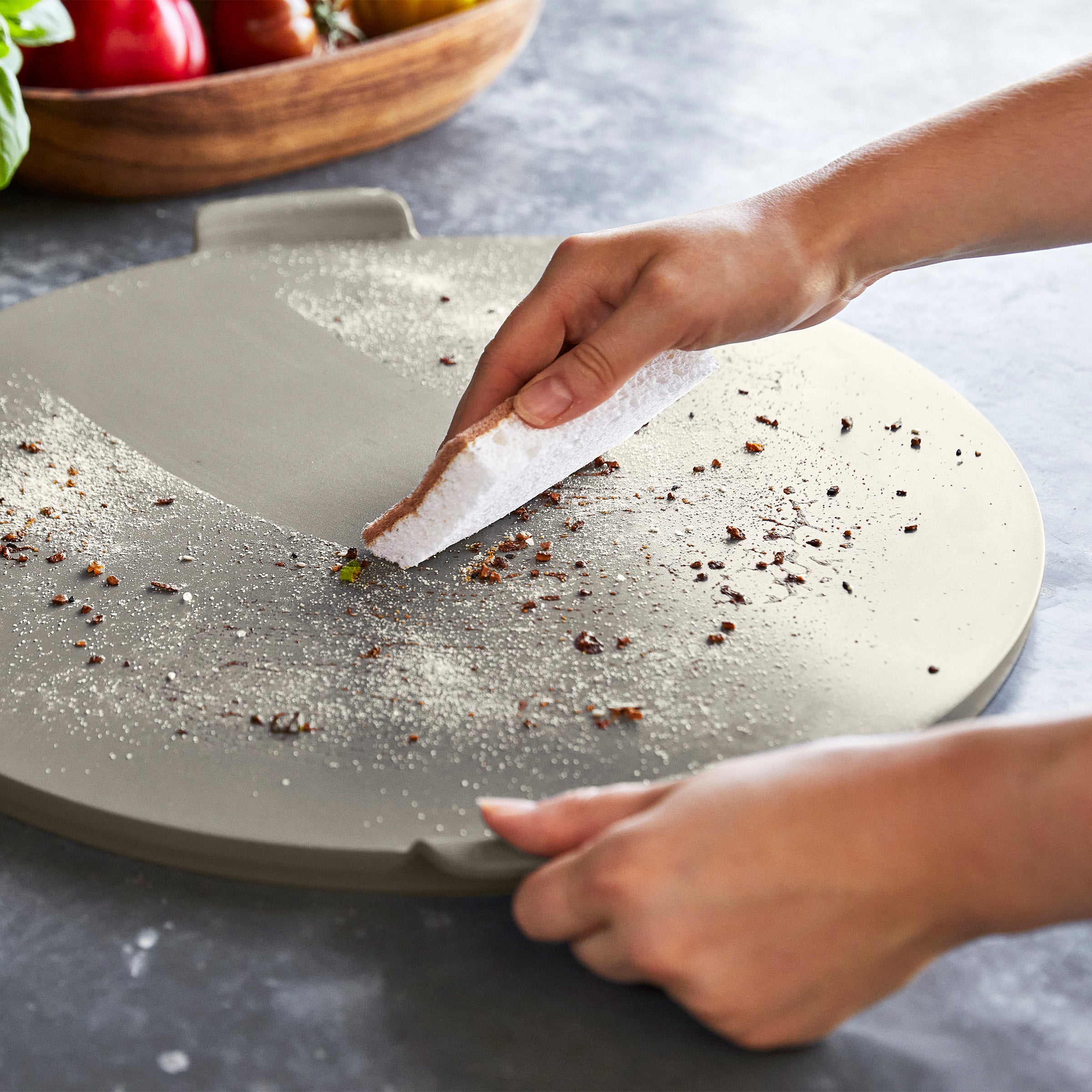 Premiere Ovenware 16.5 Round Pizza Baker | Taupe - Image 7