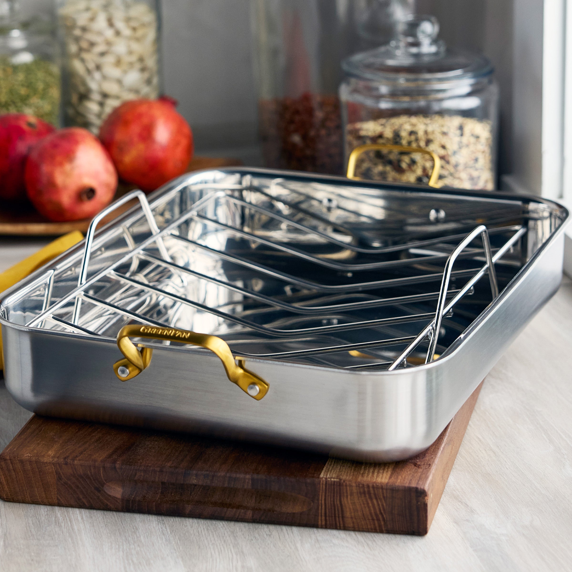 Reserve Stainless Steel 13 x 16 Roaster with Rack - Image 6