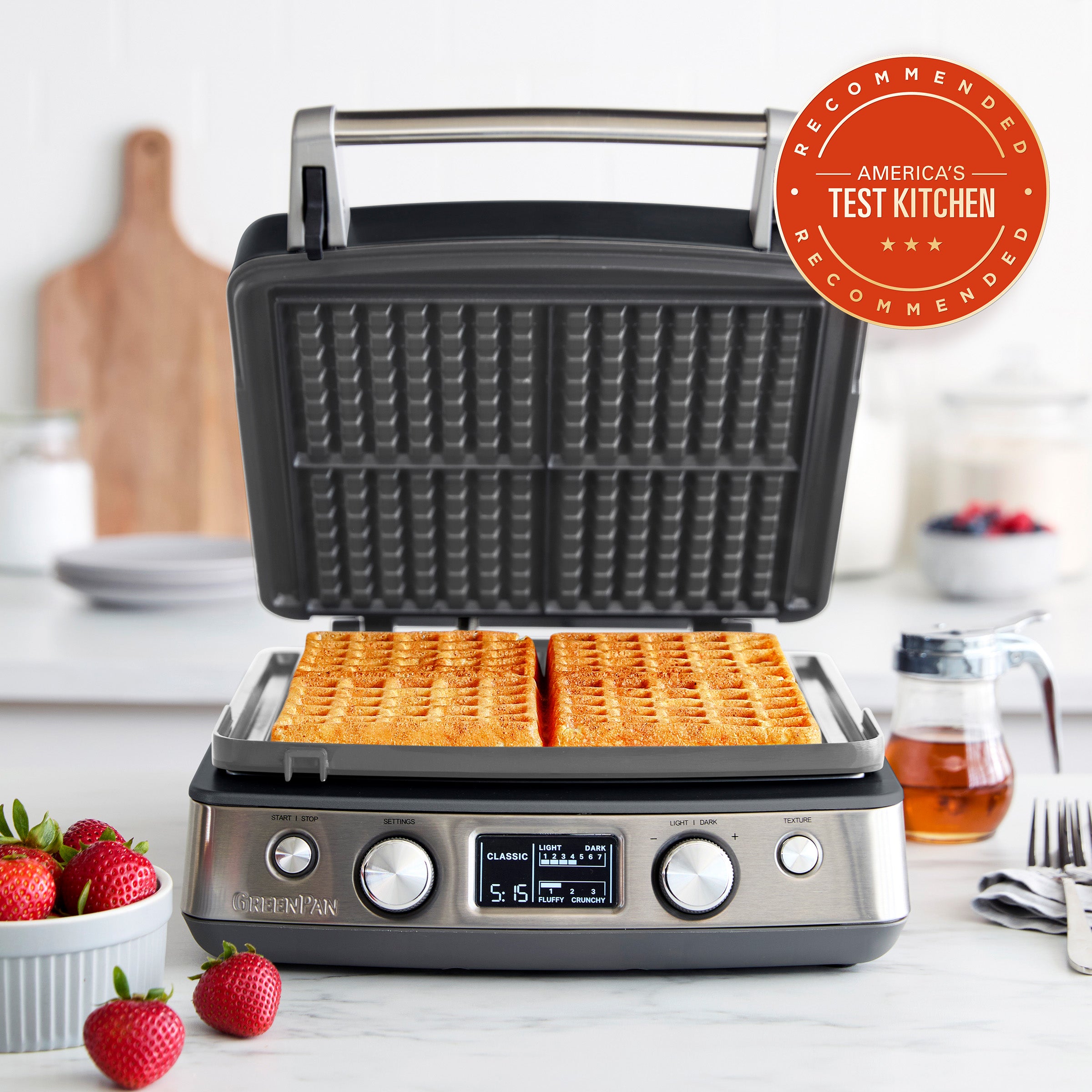 Elite Ceramic Nonstick 4-Square Waffle Maker | Graphite - Image 2