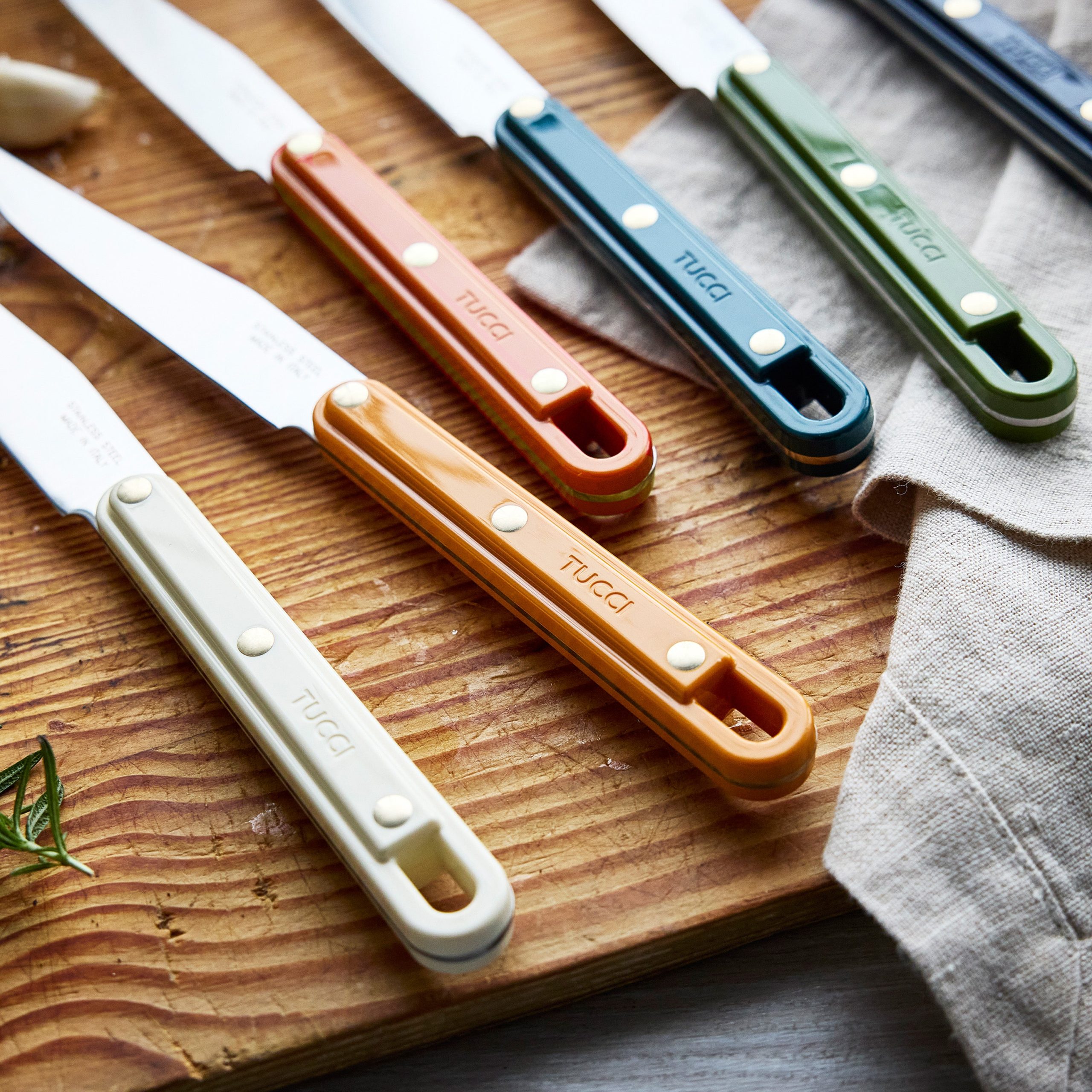 Stanley Tucci™ 6-Piece Steak Knife Set with Wood Tray | Multicolor - Image 7