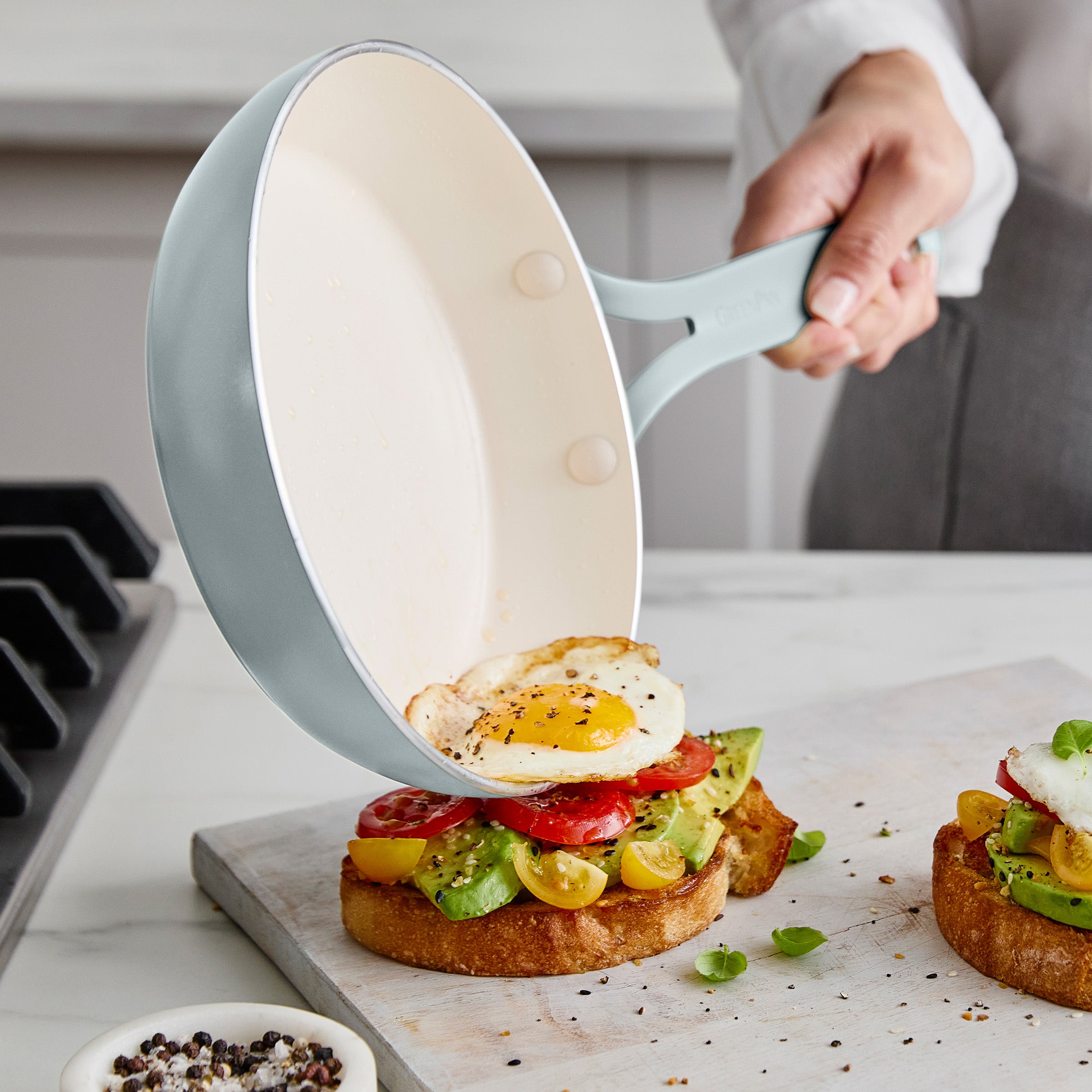 Nova Gallery Ceramic Nonstick 8 and 10 Frypan Set | Coastline - Image 3