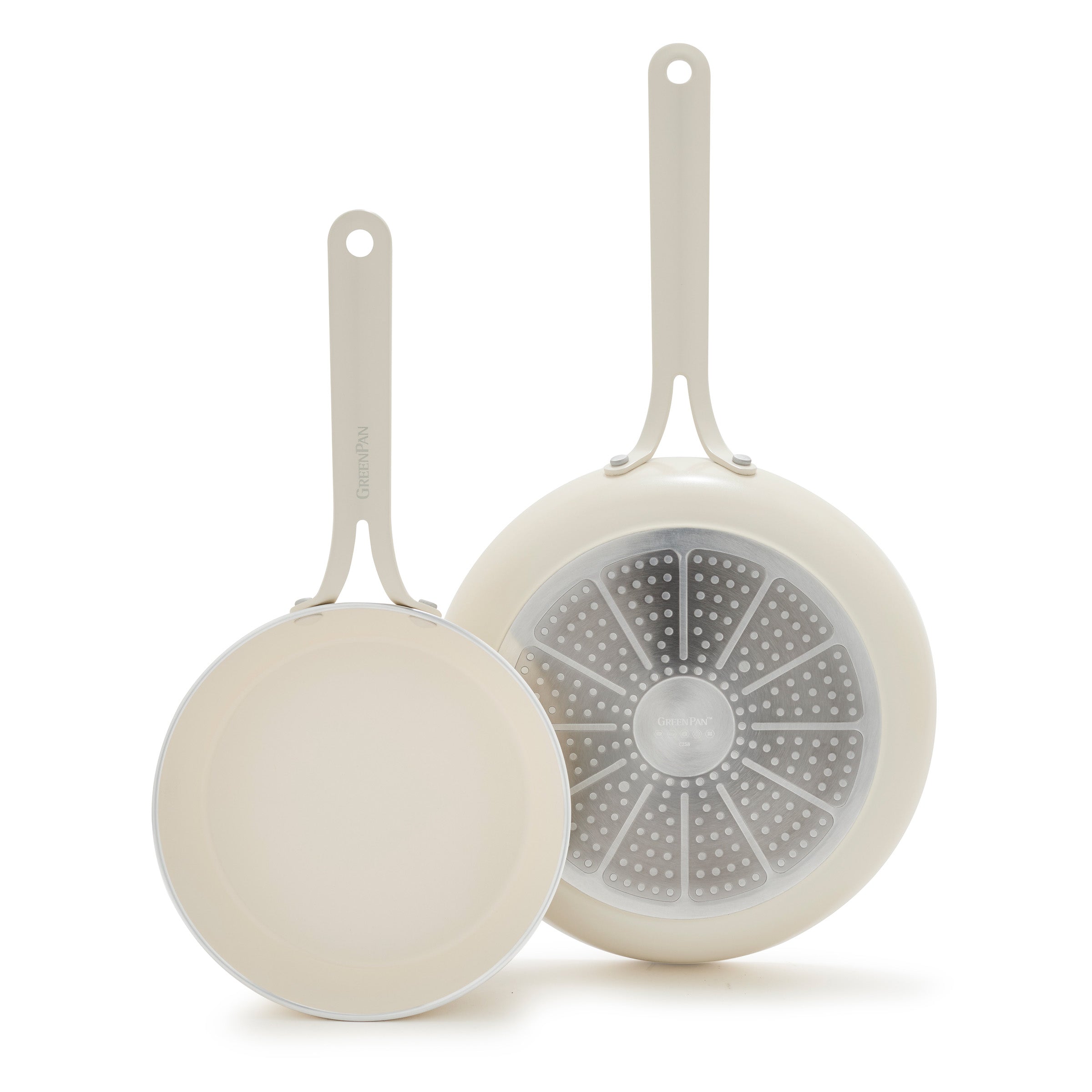 Nova Gallery Ceramic Nonstick 8 and 10 Frypan Set | Cream
