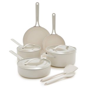 Nova Gallery Ceramic Nonstick 10-Piece Cookware Set | Cream