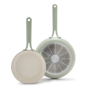 Nova Gallery Ceramic Nonstick 8 and 10 Frypan Set | Pistachio