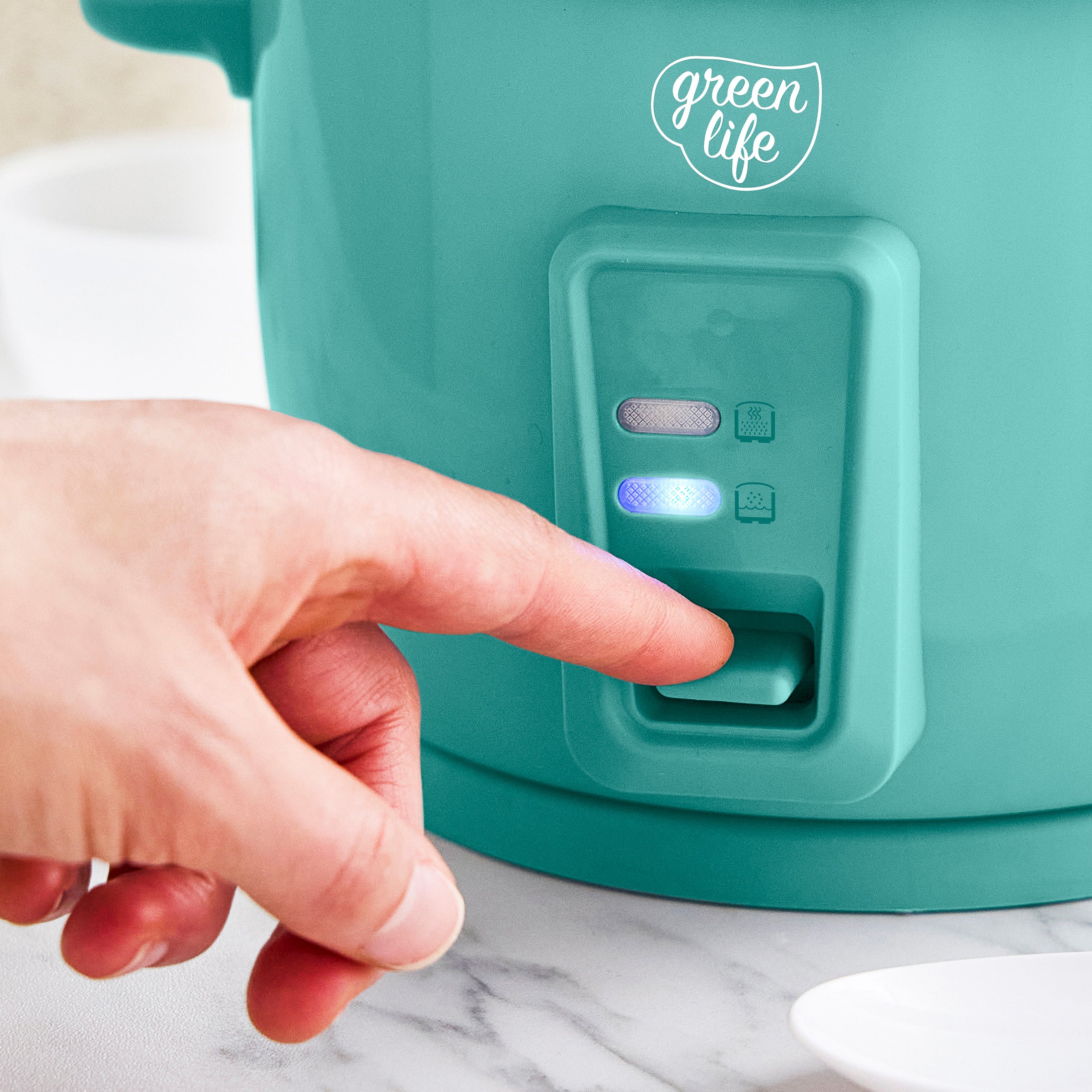 GreenLife 6-Cup Rice Cooker | Turquoise - Image 6