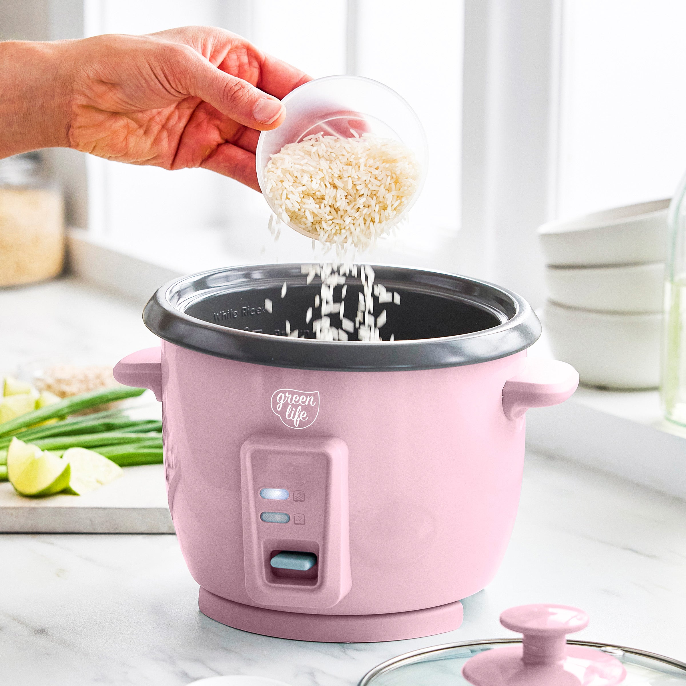 GreenLife 6-Cup Rice Cooker | Pink - Image 5