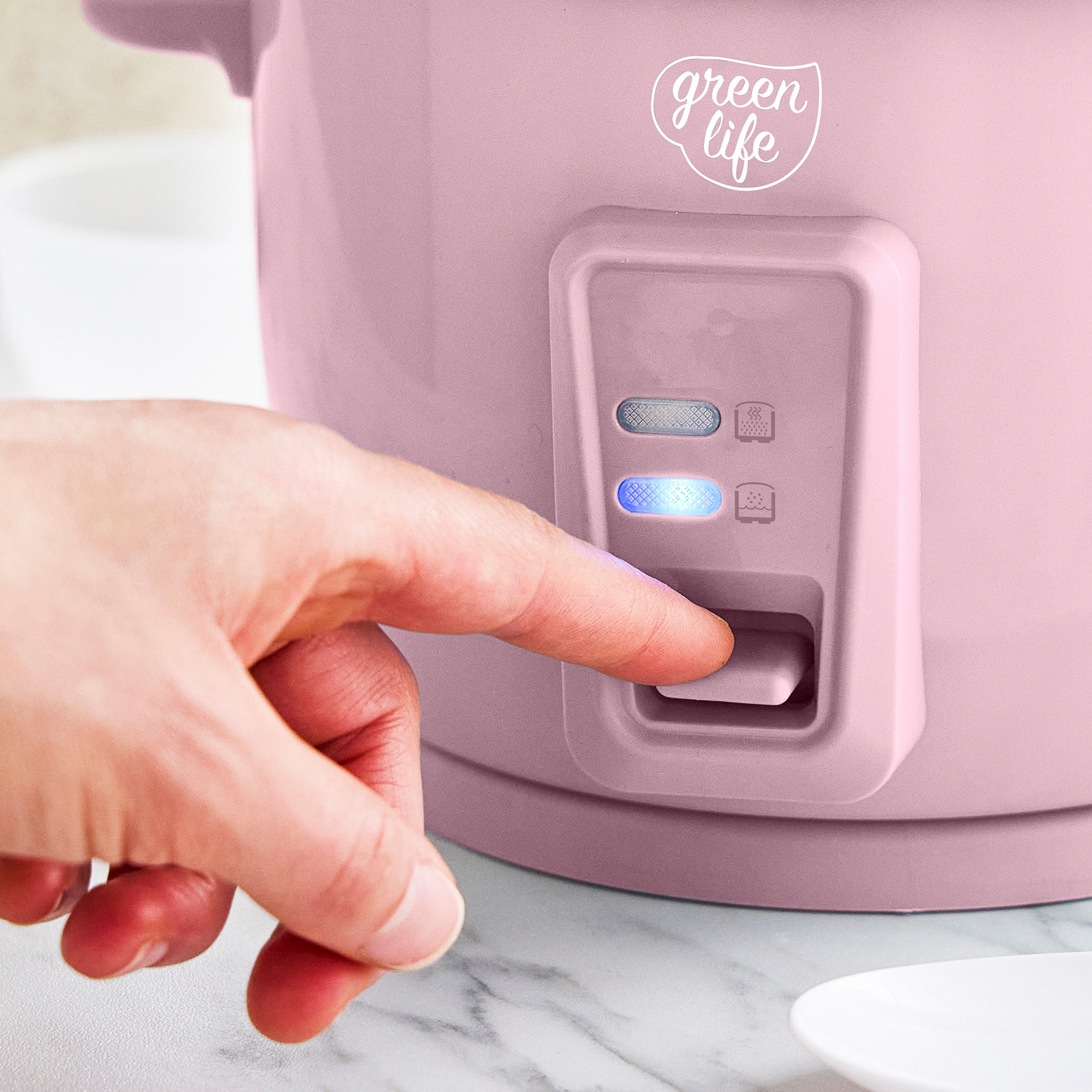 GreenLife 6-Cup Rice Cooker | Pink - Image 6