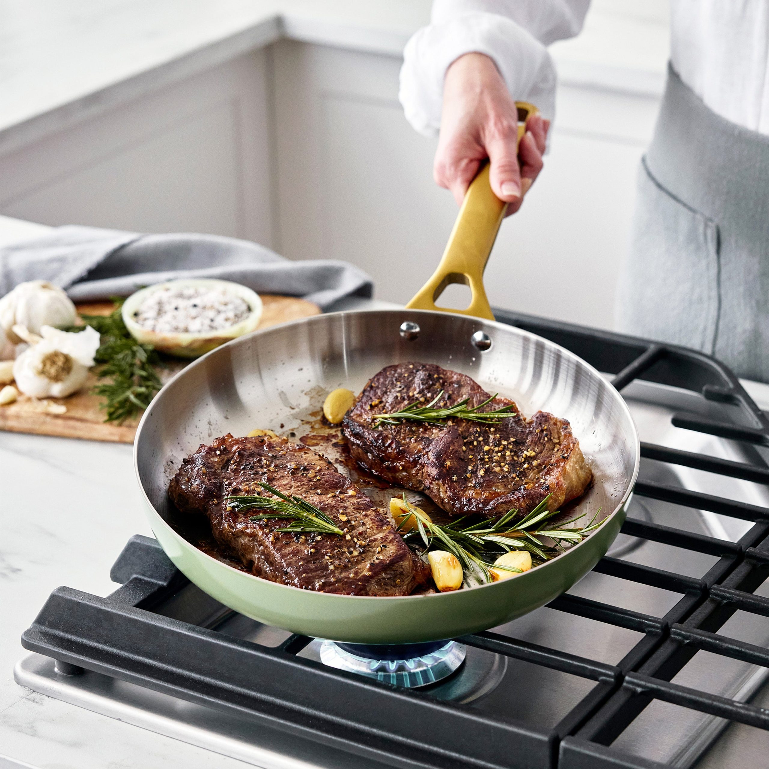 Reserve Pro Uncoated Stainless Steel 8 Frypan | Sage - Image 4