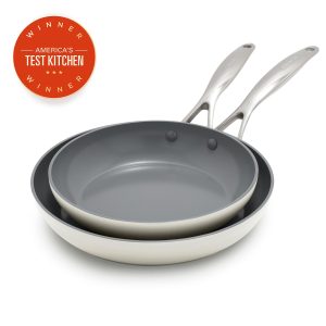Valencia Pro Ceramic Nonstick 9.5 and 11 Frypan Set | Cream