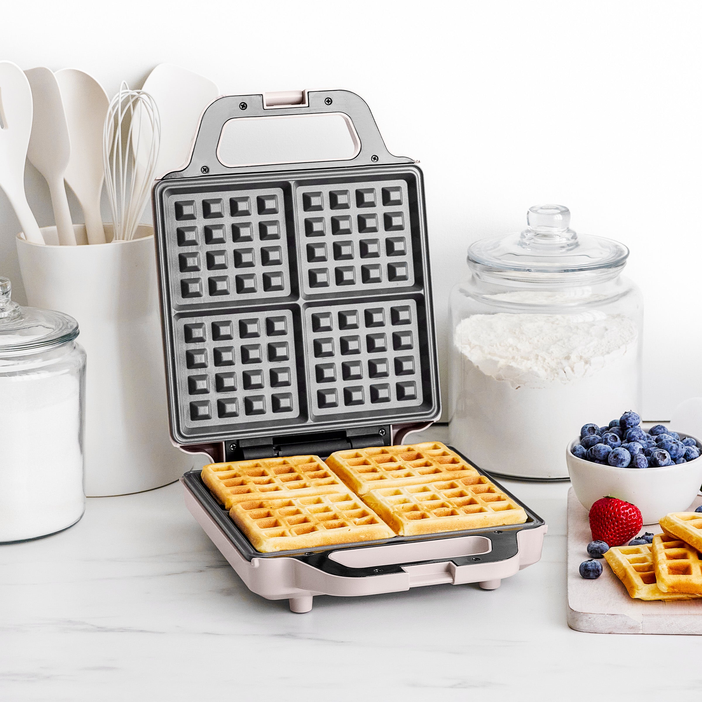 Advanced 4-Square Waffle Maker | Clay - Image 2