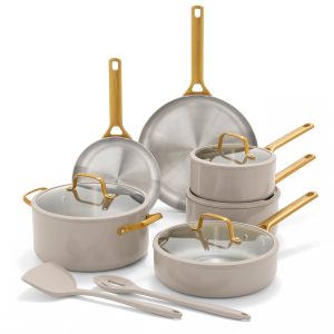 Reserve Pro Uncoated Stainless Steel 12-Piece Cookware Set | Macadamia