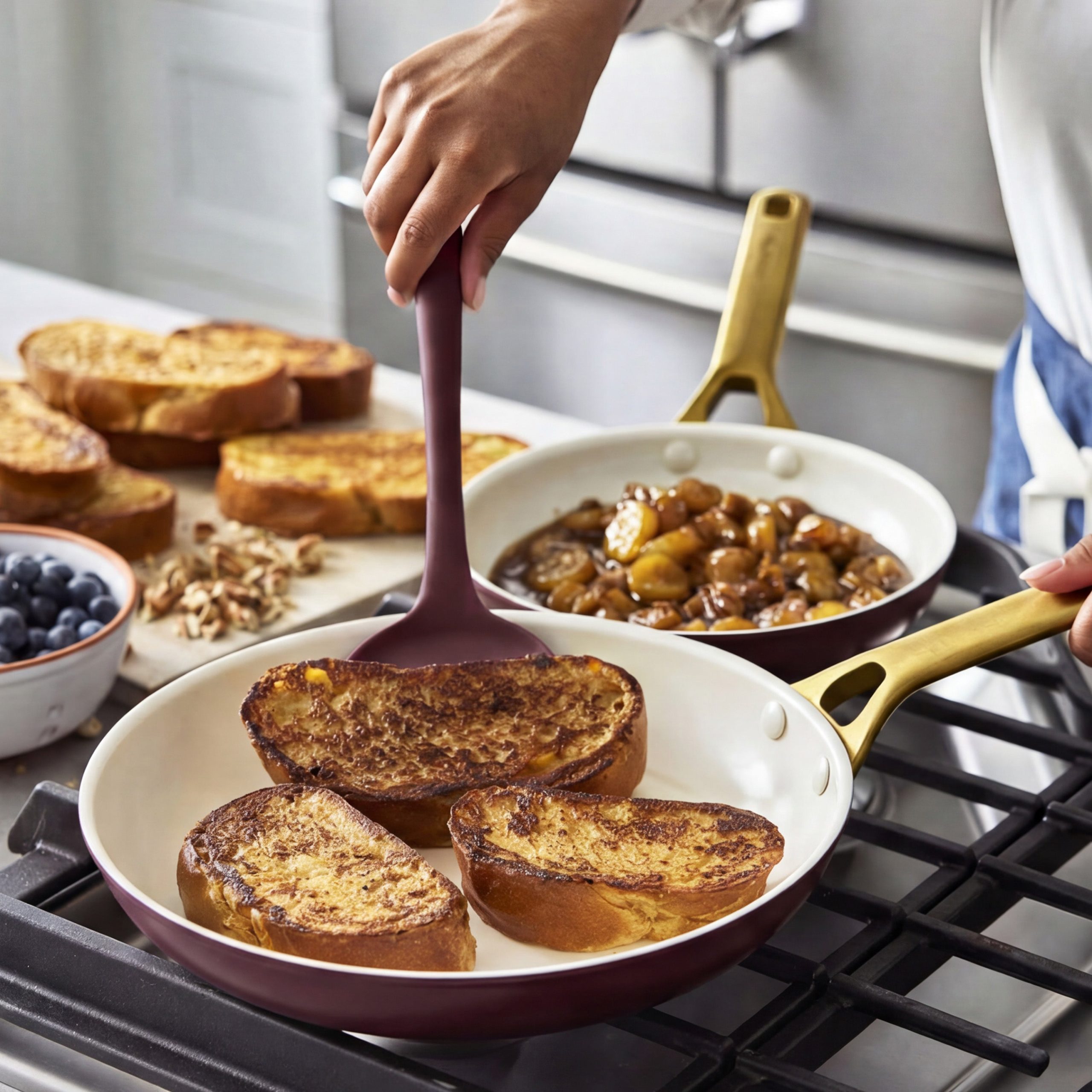 Reserve Pro Ceramic Nonstick 8. 10 and 12 Frypan Set | Bordeaux - Image 4