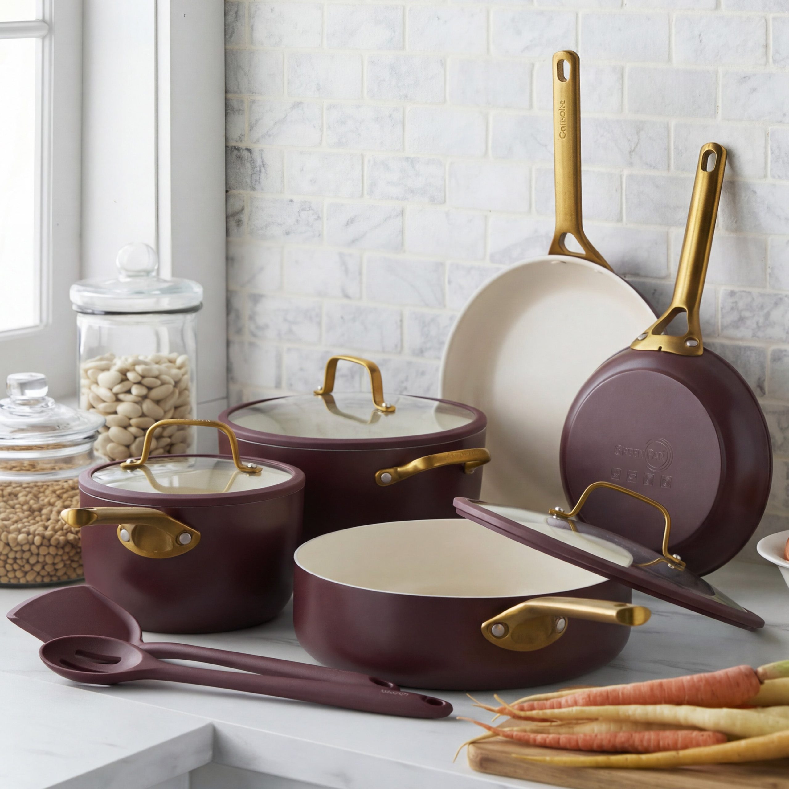 Reserve Pro Ceramic Nonstick 10-Piece Cookware Set | Bordeaux - Image 2