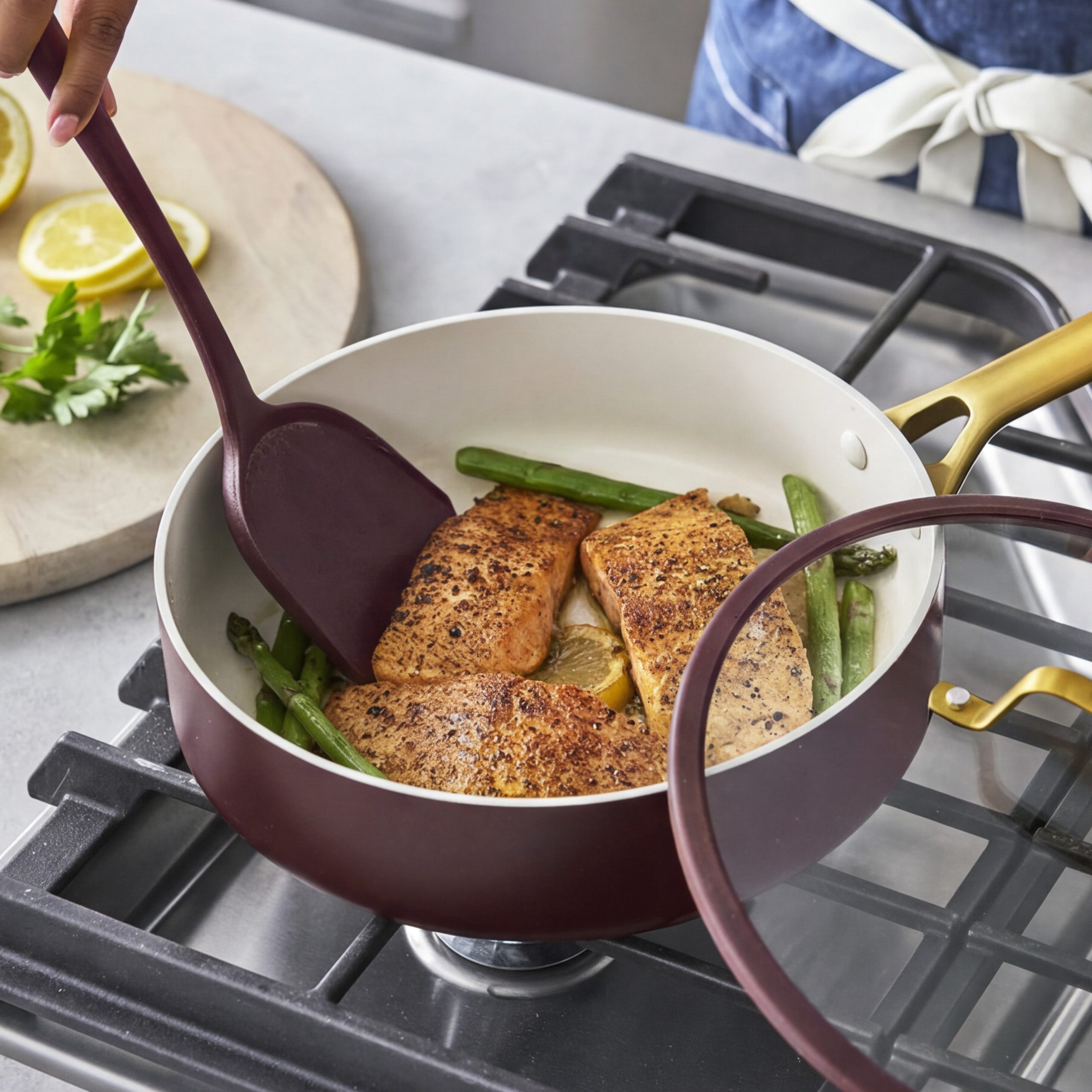 Reserve Pro Ceramic Nonstick 10-Piece Cookware Set | Bordeaux - Image 5