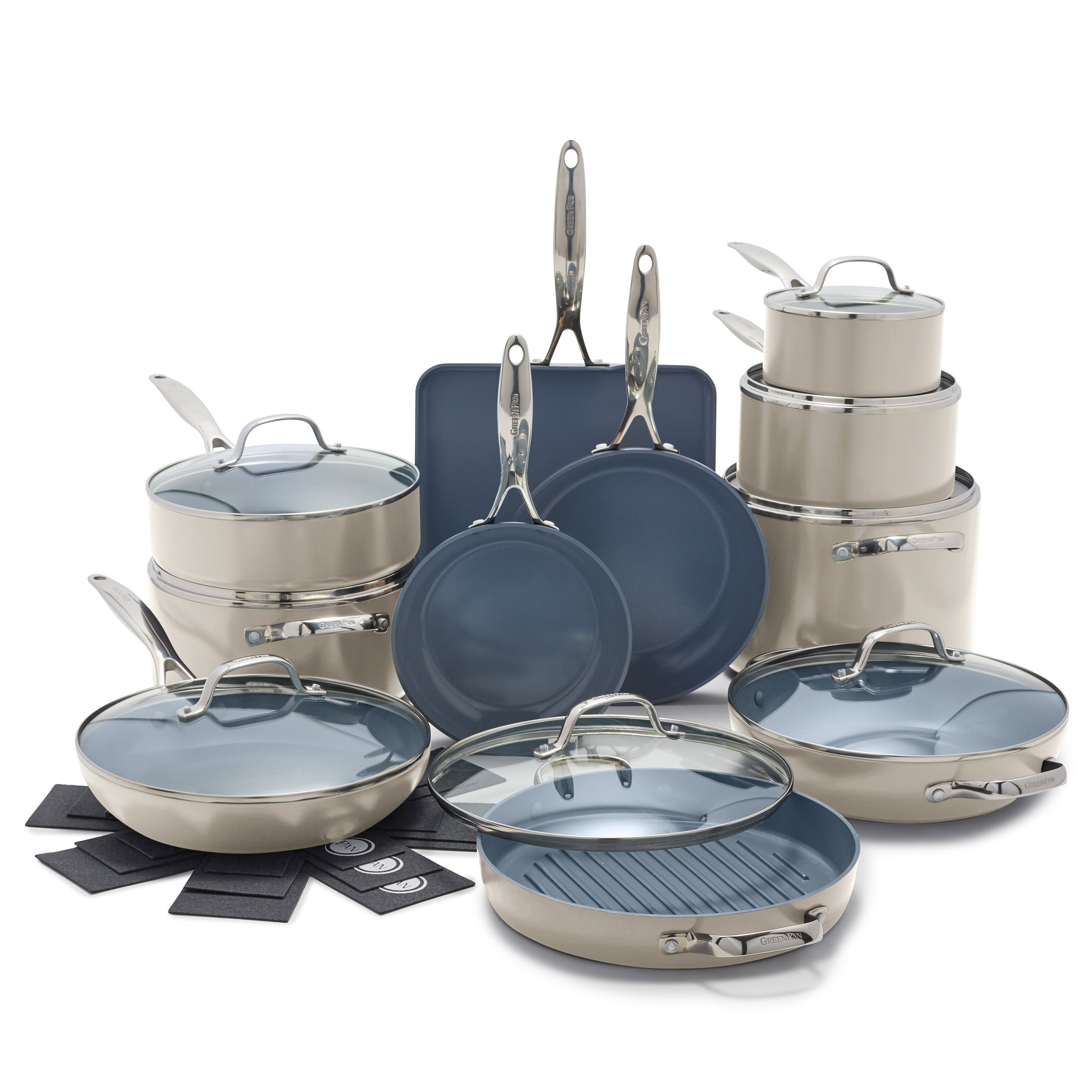 Valencia Pro Ceramic Nonstick 19-Piece Cookware Set | Taupe