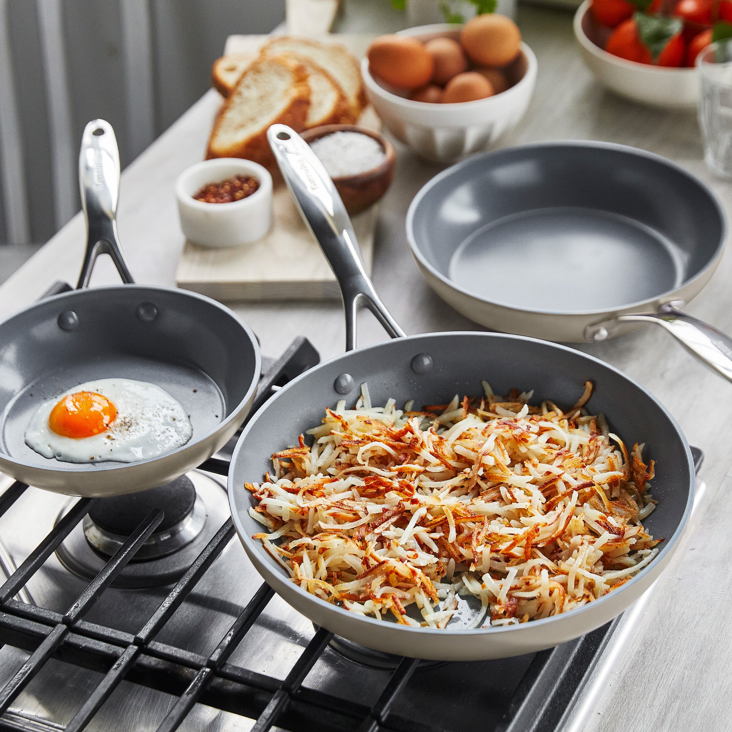Valencia Pro Ceramic Nonstick 19-Piece Cookware Set | Taupe - Image 4