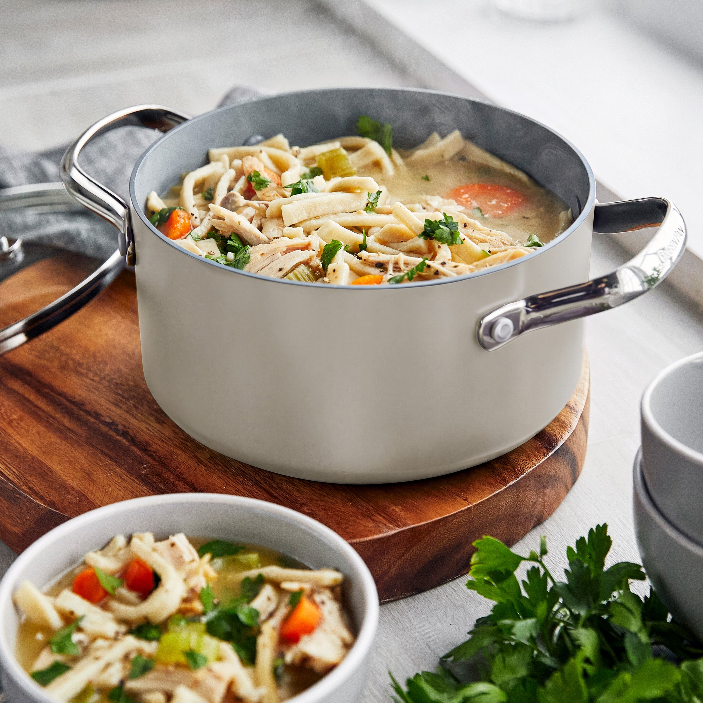 Valencia Pro Ceramic Nonstick 19-Piece Cookware Set | Taupe - Image 7