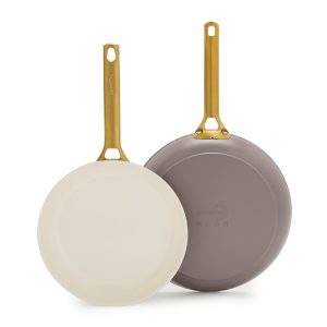 Reserve Pro Ceramic Nonstick 10 and 12 Frypan Set | Latte