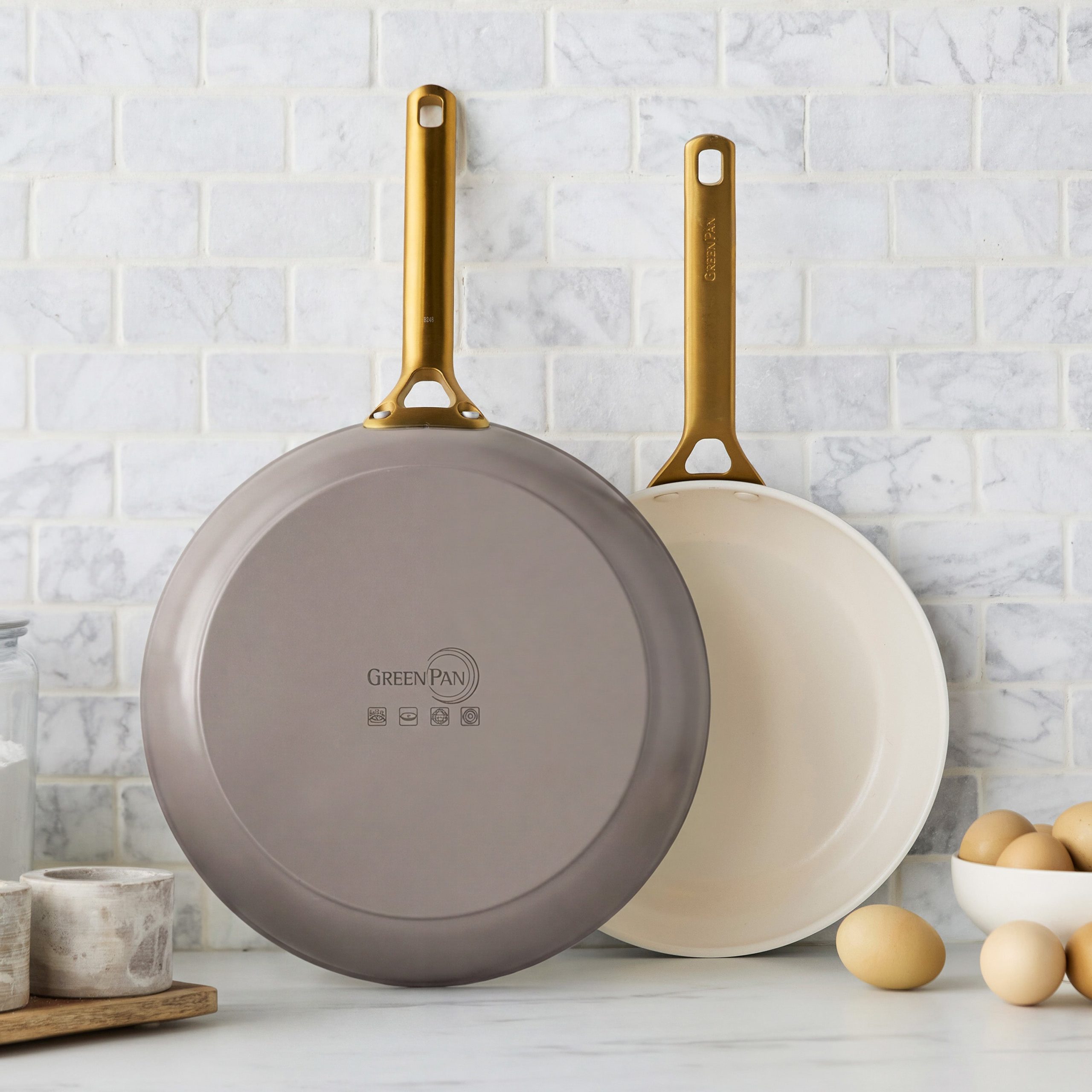 Reserve Pro Ceramic Nonstick 10 and 12 Frypan Set | Latte - Image 2