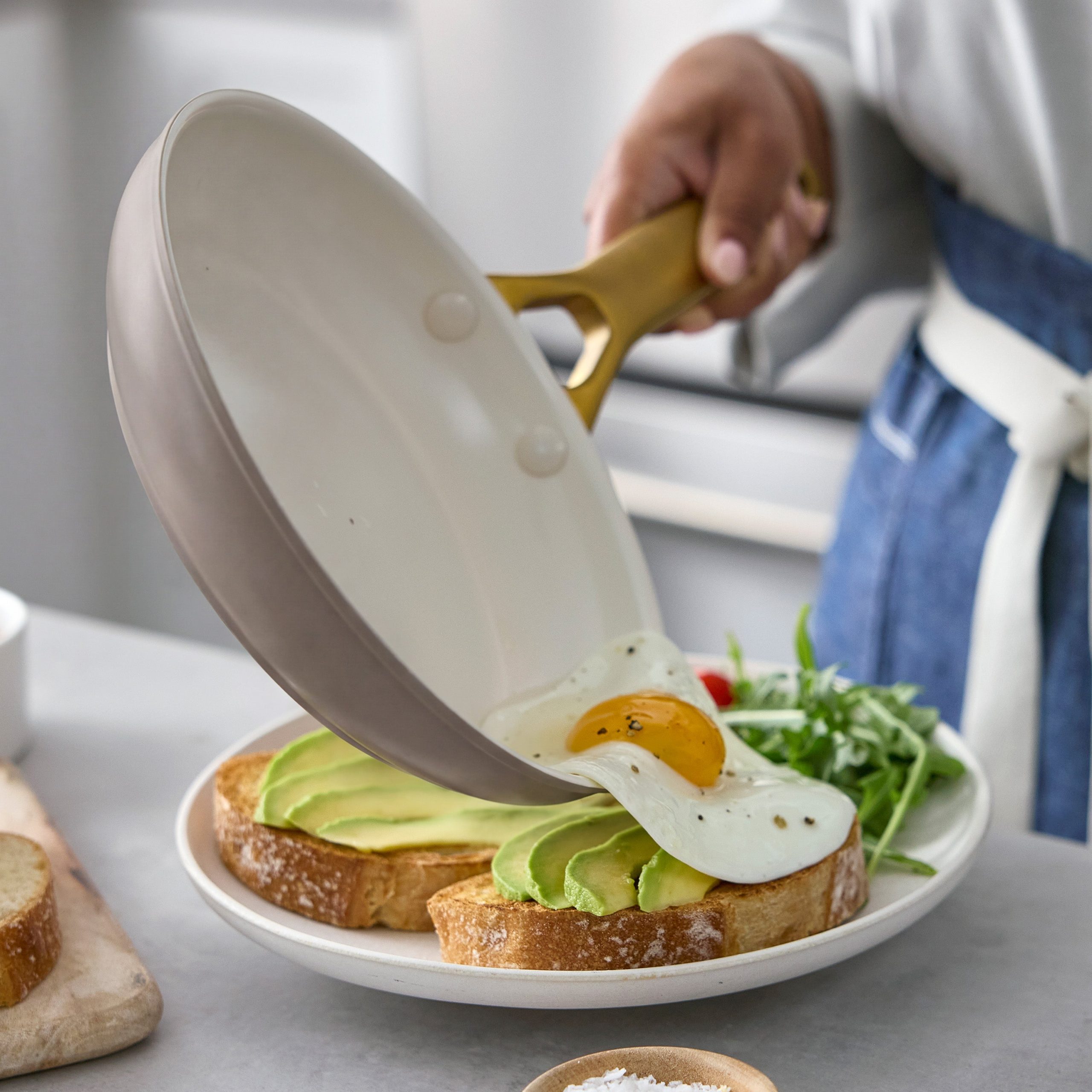 Reserve Pro Ceramic Nonstick 8. 10 and 12 Frypan Set | Latte - Image 3