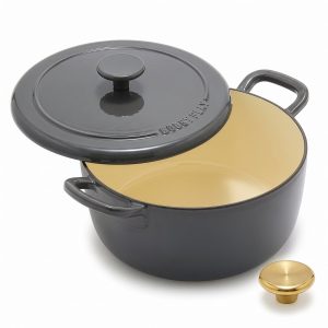 Bobby Flay by GreenPan 5.5-Quart Enameled Cast Iron Dutch Oven 3-Piece Set | Slate