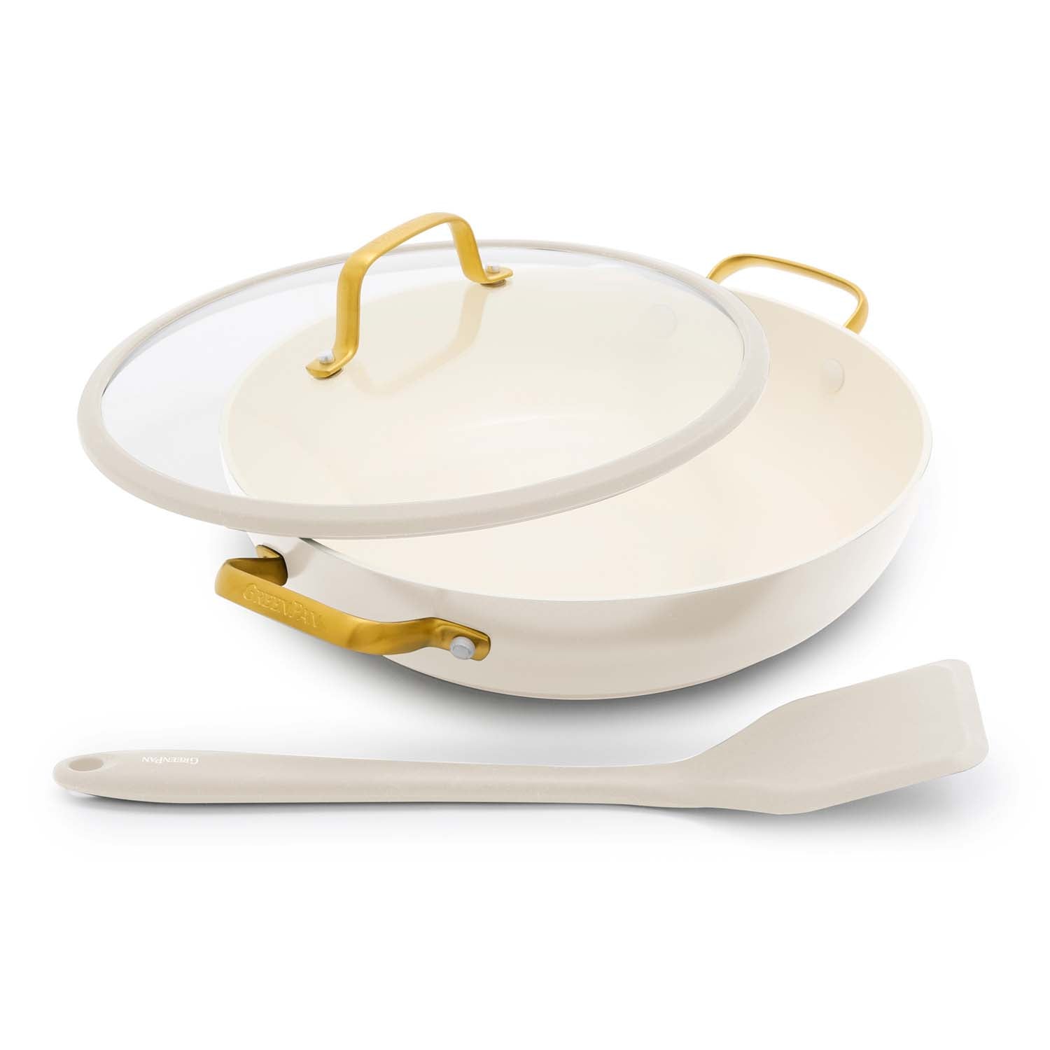 Reserve Pro Ceramic Nonstick 3.75-Quart Everyday Pan with Lid | Cream