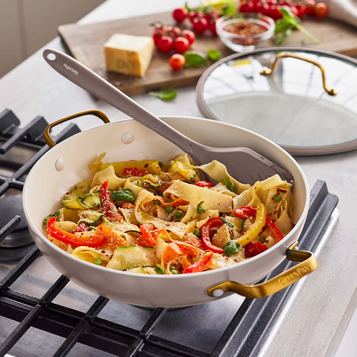 Reserve Pro Ceramic Nonstick 3.75-Quart Everyday Pan with Lid | Latte - Image 2