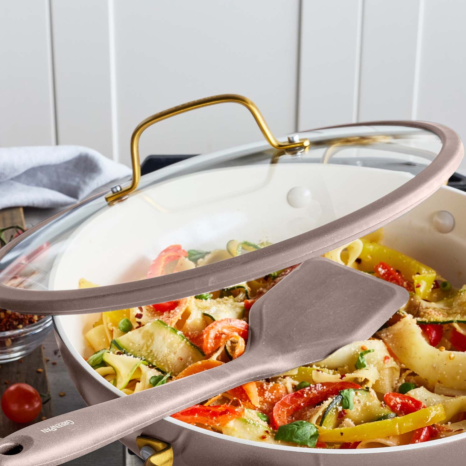 Reserve Pro Ceramic Nonstick 3.75-Quart Everyday Pan with Lid | Latte - Image 3