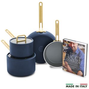Stanley Tucci™ Ceramic Nonstick 6-Piece Cookware Set | Marino Blue