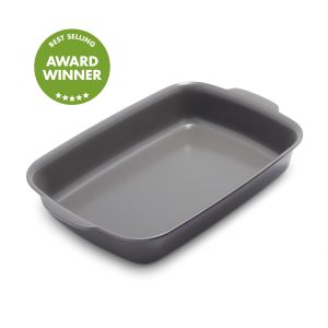 Premiere Ovenware Ceramic Nonstick 13 x 9 Rectangular Baker | Gray