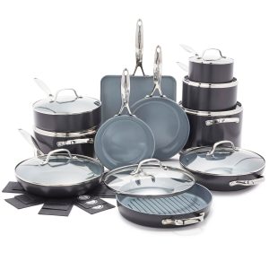 Valencia Pro Ceramic Nonstick 19-Piece Cookware Set | Gray
