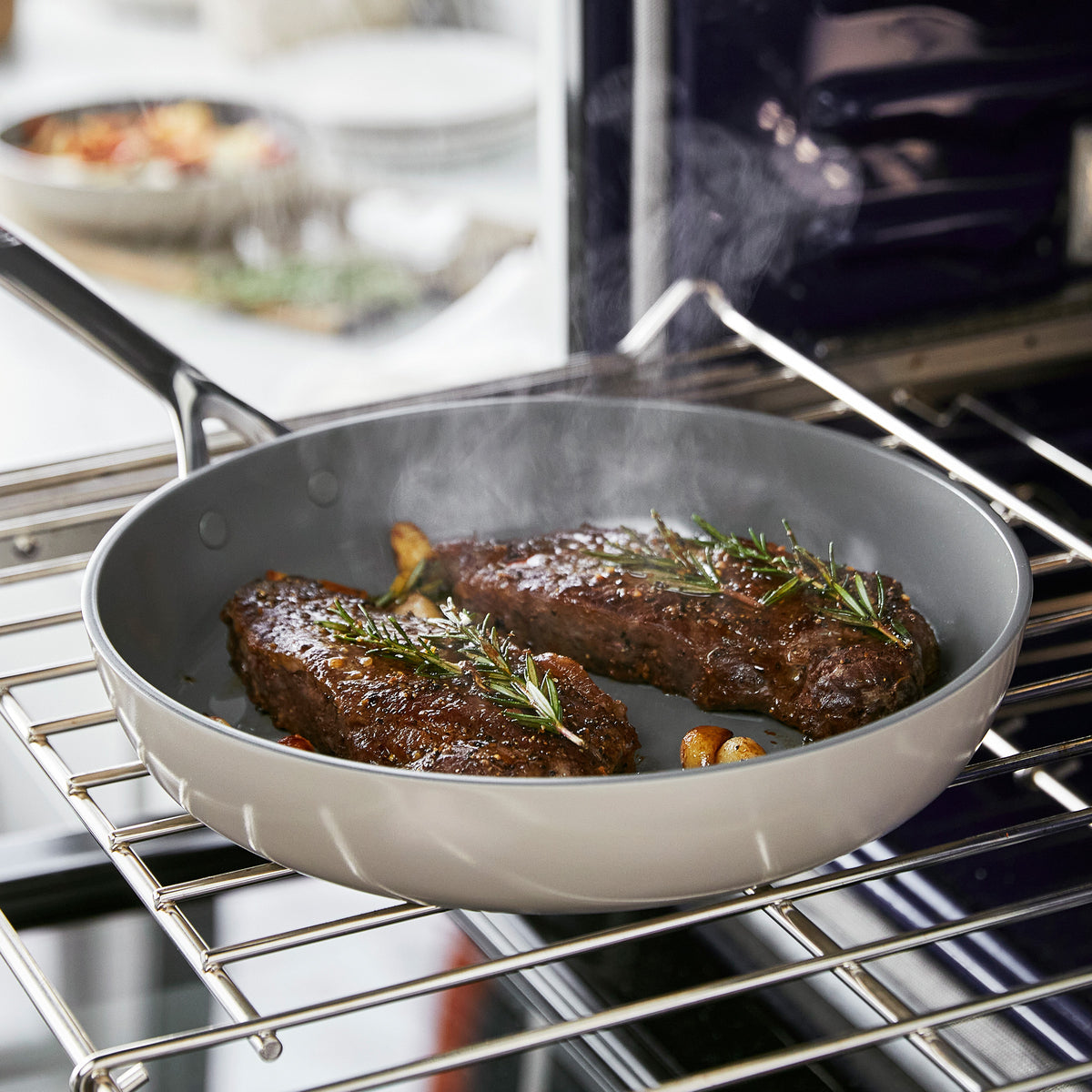 GP5 Colors Ceramic Nonstick 11-Piece Cookware Set with Mirror Handles | Taupe - Image 4