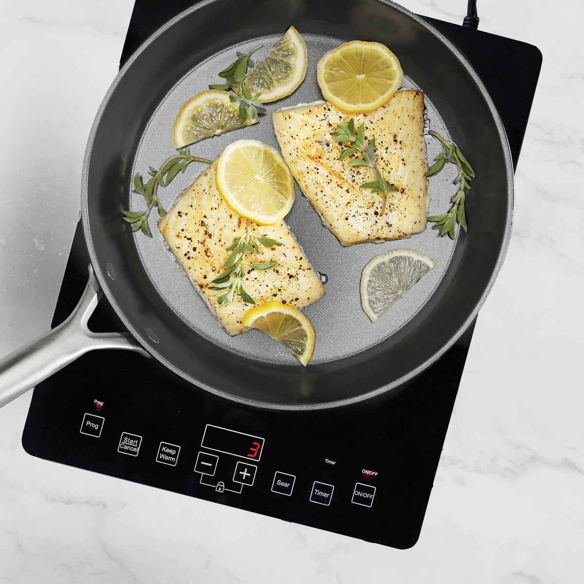 GP5 Colors Ceramic Nonstick 11-Piece Cookware Set with Mirror Handles | Slate - Image 5