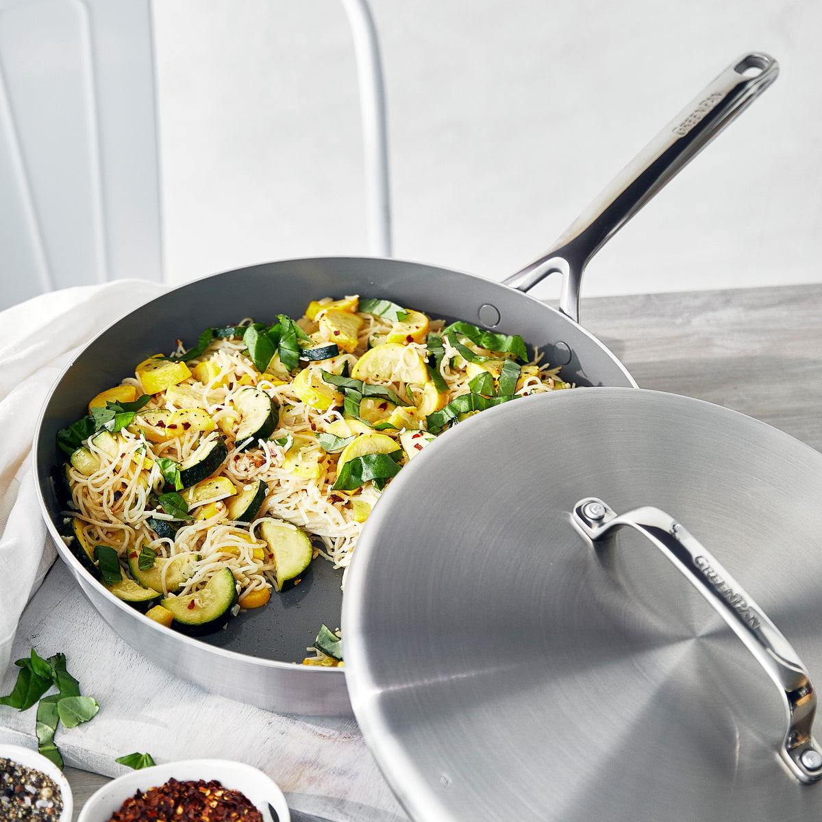 GP5 Stainless Steel 12 Frypan with Lid | Mirror Handles - Image 3