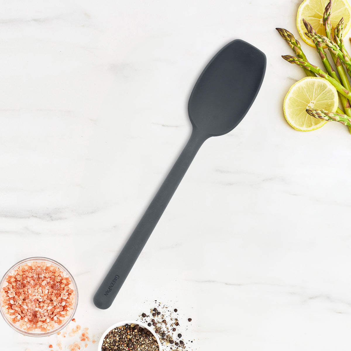 Platinum Silicone Flat Head Spoon | Gray - Image 2
