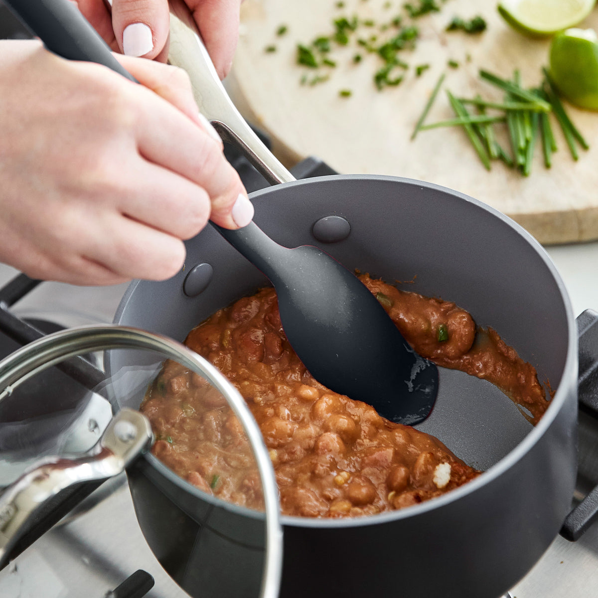 Platinum Silicone Flat Head Spoon | Gray - Image 3