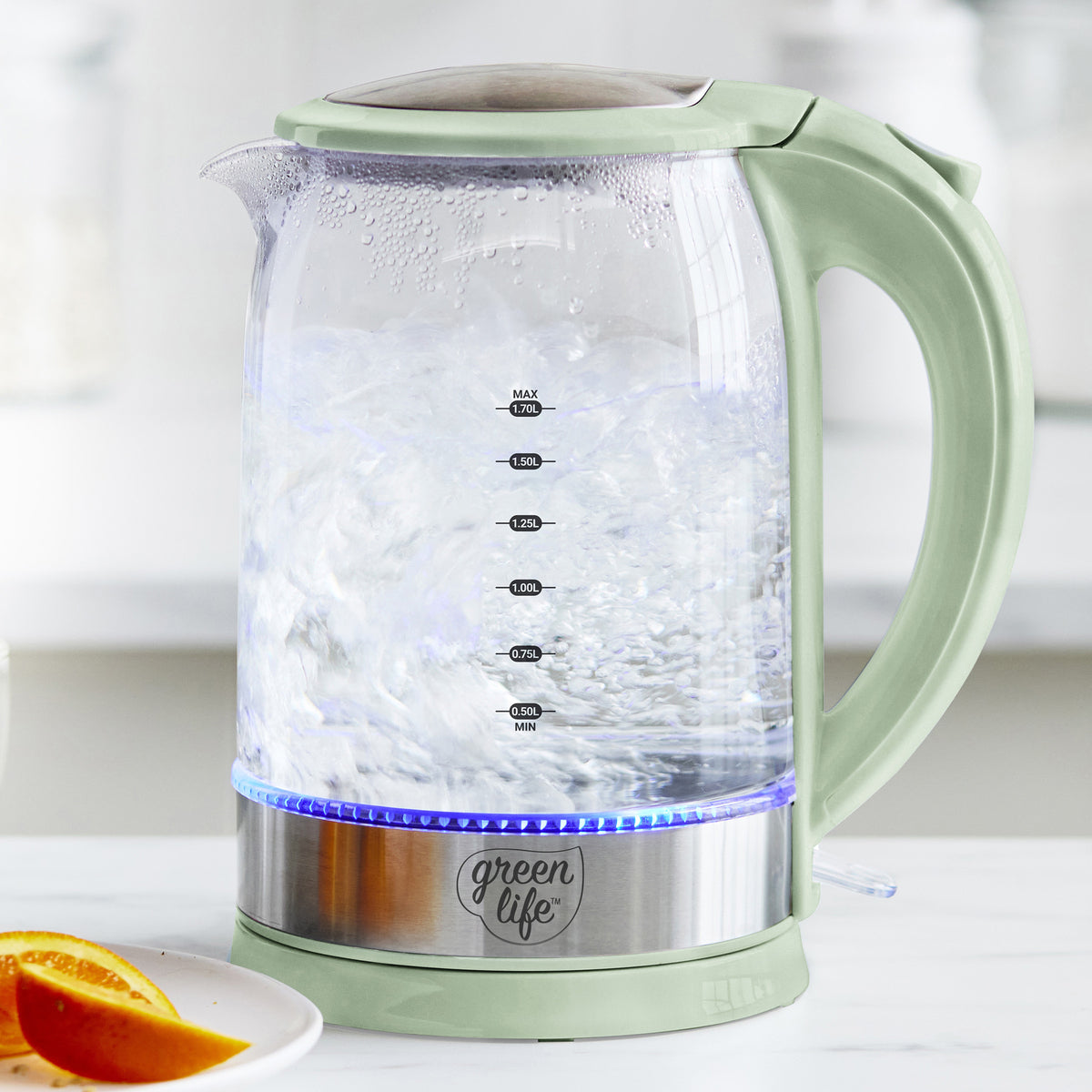 GreenLife Qwik & EZ Glass Kettle | Sage Green - Image 2