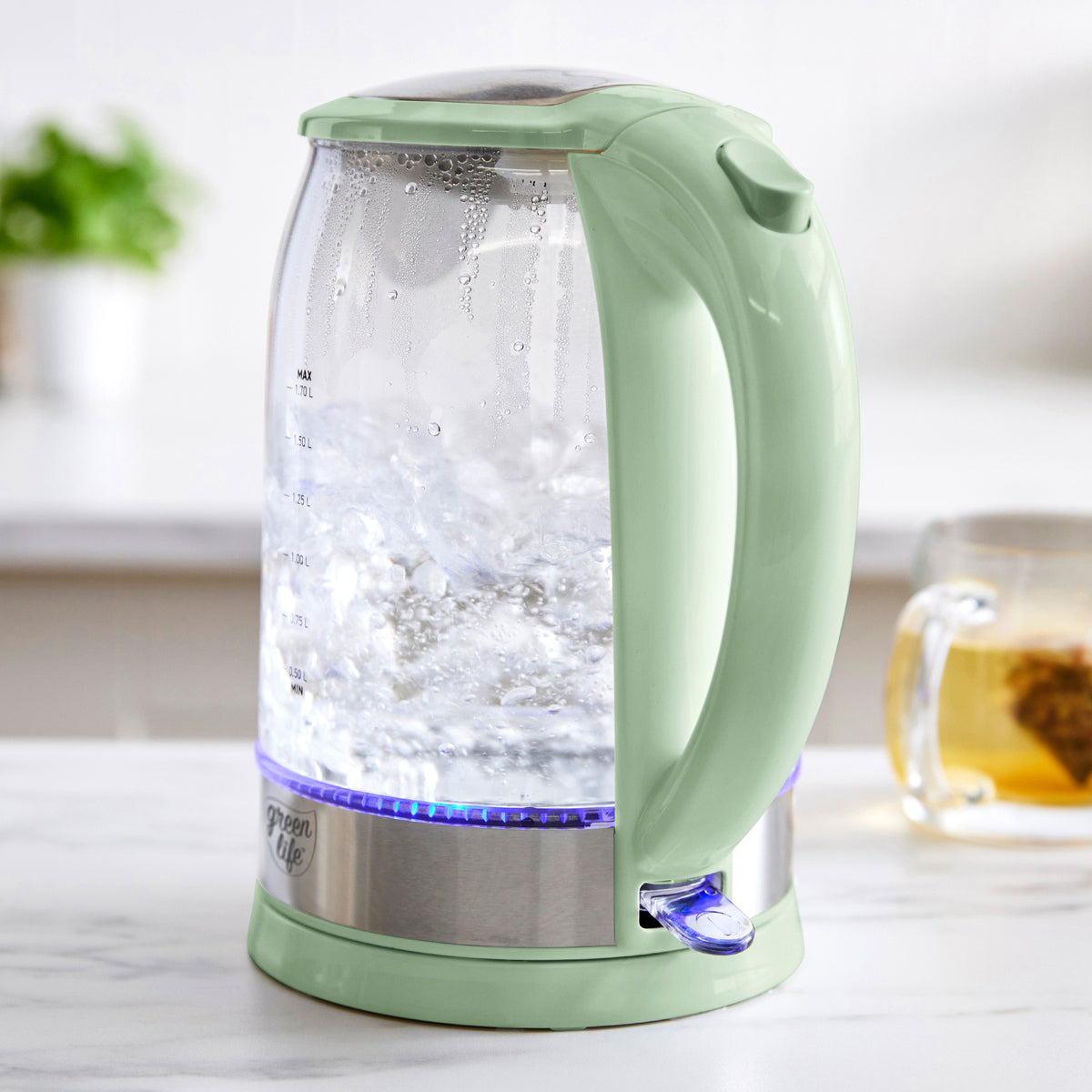 GreenLife Qwik & EZ Glass Kettle | Sage Green - Image 4
