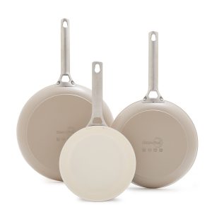 Padova Ceramic Nonstick 8. 10 and 12 Frypan Set | Taupe