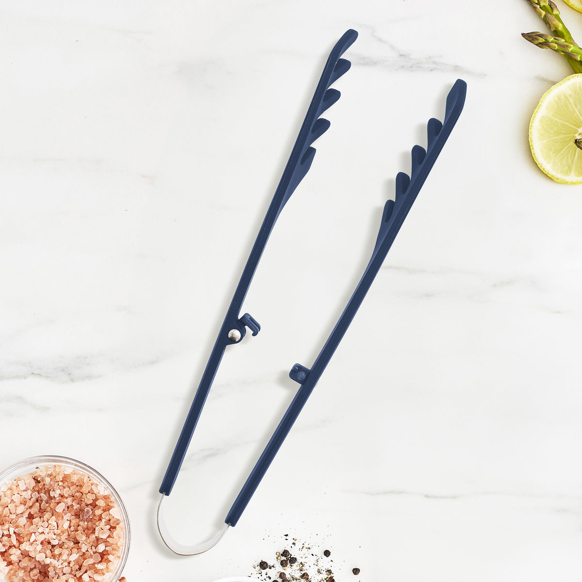 Platinum Silicone Pasta Tongs | Navy - Image 2