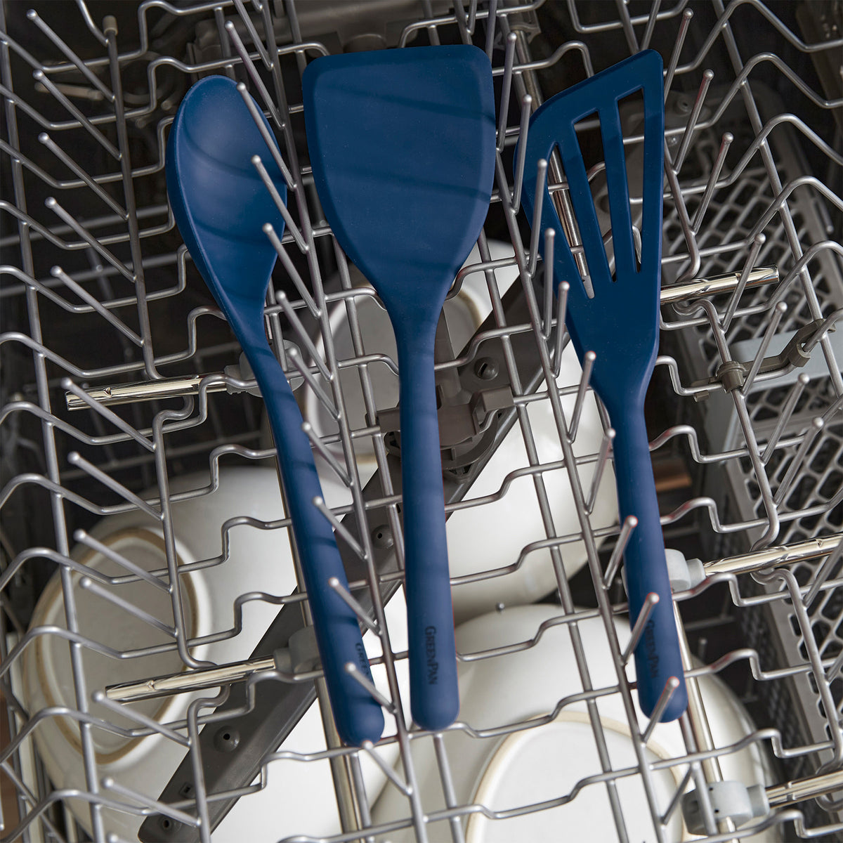 Platinum Silicone Pasta Tongs | Navy - Image 5