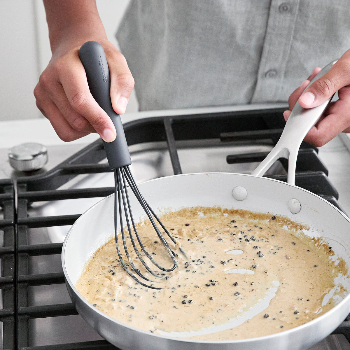 Platinum Silicone Flat Whisk | Gray - Image 3